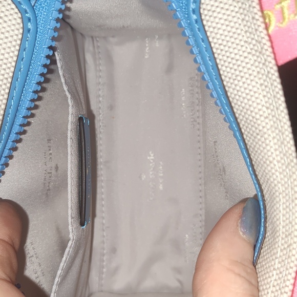 Kip Canvas Tote From Kate Spade" Multi Rainbow " Coloorway Mini Bag Retail $300 - Picture 6 of 7